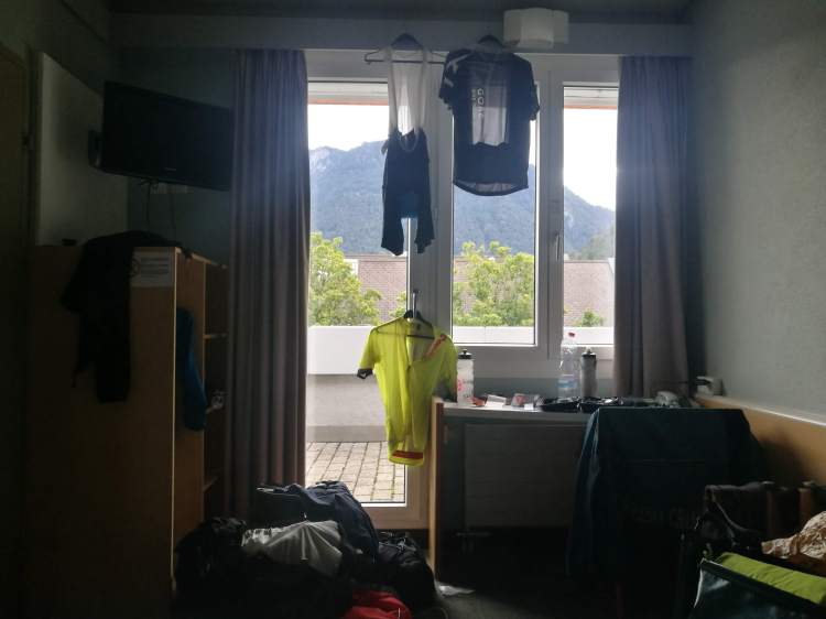 Drying clothes in the hotel